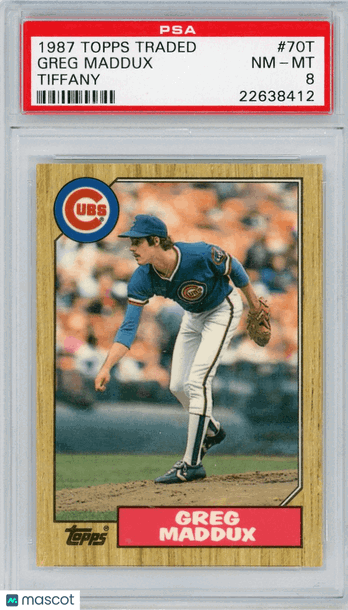 1987 Topps Traded Tiffany Greg Maddux #70T PSA 8