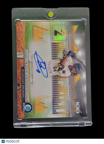 2024 Bowman Baseball Scouts Top 100 Chrome Jackson Chourio #BTPA-2 Green Refractor /100