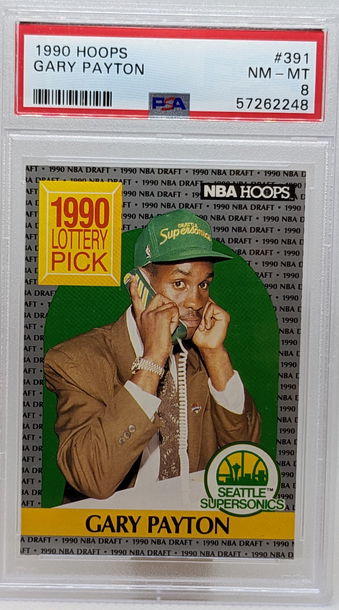 1990 SkyBox NBA Hoops Gary Payton #391 PSA 8 Rookie RC