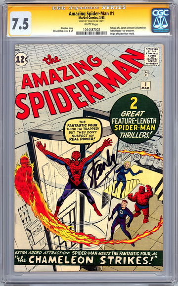 AMAZING SPIDER-MAN #1 CGC-SS 7.5 SIGNED STAN LEE ASM CREATOR PREMIERE ISSUE 1963