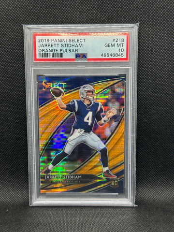 2019 Select FOTL Orange Pulsar Prizm Field Level 11/11 Jarrett Stidham PSA 10 POP 3