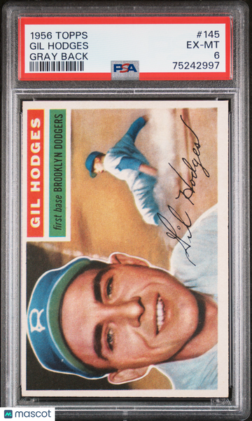 1956 Topps Gil Hodges #145 Gray Back PSA 6
