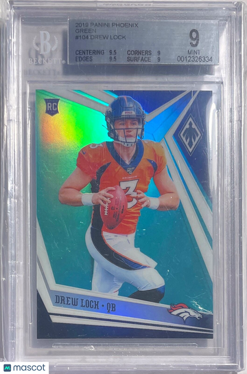 2019 Panini Phoenix Green Drew Lock #104 BGS 9