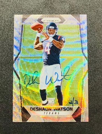 2017 Panini Prizm DeSHAUN WATSON Blue Wave Honors RC AUTO 2/3 Texans Browns #279