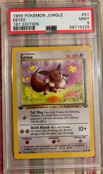 1999 Pokémon Jungle 1st Edition Eevee #51 PSA 9