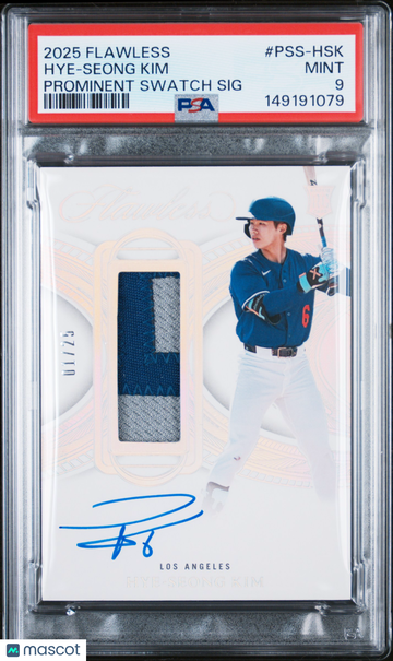 2025 Panini Flawless Prominent Swatch Signatures Hye-Seong Kim #PSS-HSK /25 PSA 9