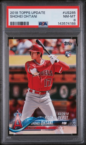 2018 Topps Update Rookie Debut Shohei Ohtani #US285 PSA 8