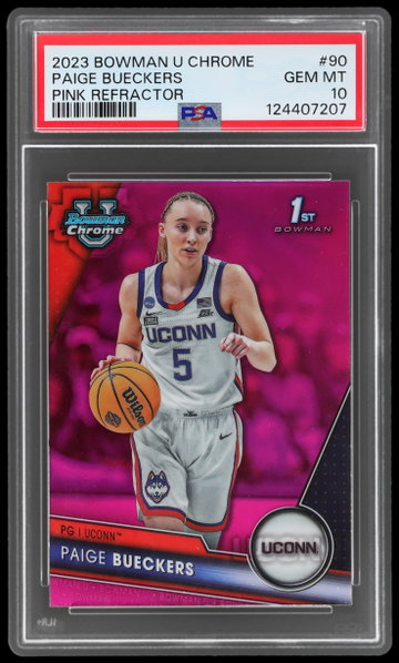 2023 Bowman University Chrome Paige Bueckers Pink Refractor PSA 10