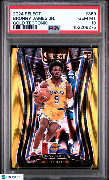 2024 Panini Select Bronny James JR. #369 Gold Tectonic PSA 10
