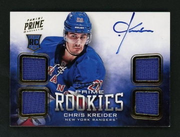 2012 Panini Prime 137 Chris Kreider Rookies Rookie New York Rangers Auto