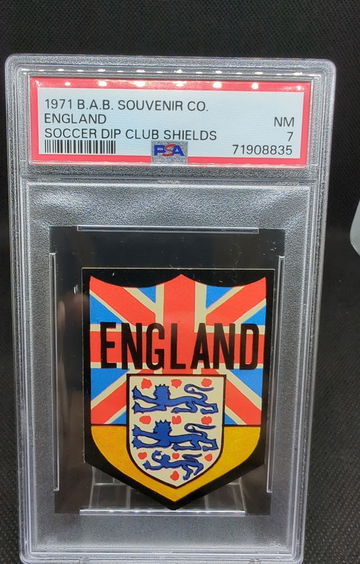 1971 B.A.B. Souvenir Co. Soccer Dip Club Shields PSA 7