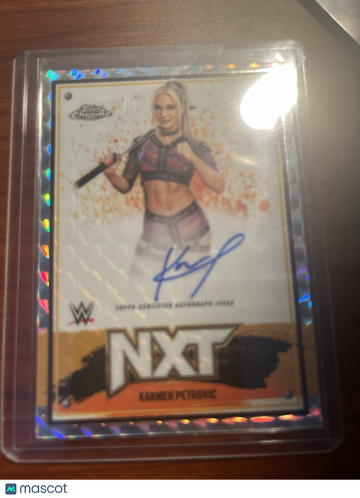 2025 Topps Chrome WWE Karmen Petrovic Chrome Autograph Refractor Auto Insert