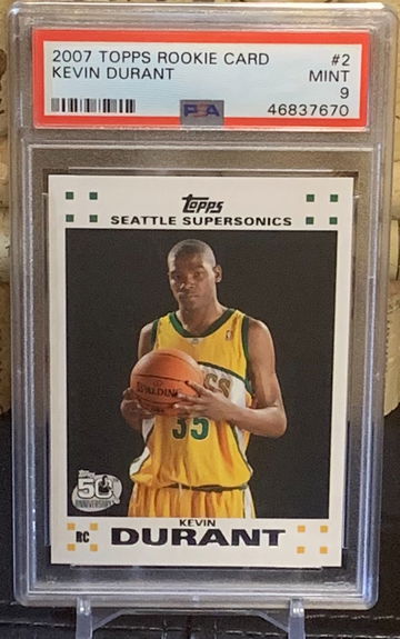 2007 KEVIN DURANT TOPPS ROOKIE CARD PSA 9 MINT