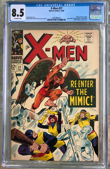 X-Men #27 (1966) CGC 8.5 -- Mimic joins; Spider-Man, Scarlet Witch & Quicksilver