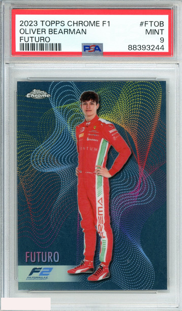 2023 TOPPS CHROME F1 OLIVER BEARMAN #FTOB FUTURO PSA 9 MINT