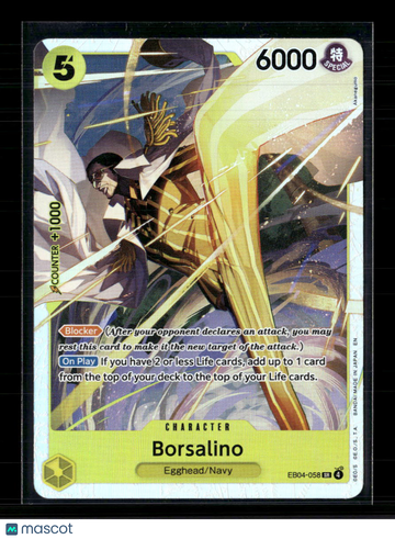 2024 Bandai One Piece Card Game Memorial Collection Borsalino Holofoil SR Blocker Super Rare