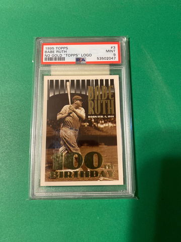 1995 Topps Babe Ruth no gold Topps logo