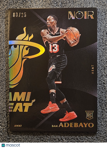 2017 Noir Bam Adebayo #172 Away Gold /25 Rookie RC