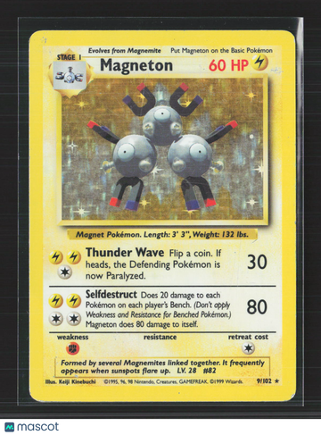 1999 Base Set Magneton Holo Rare #9/102