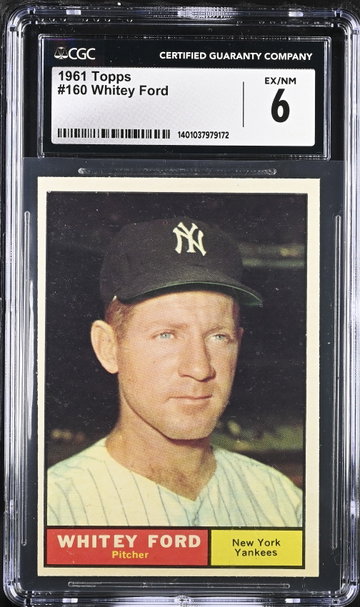 1961 TOPPS WHITEY FORD #160 CGC 6 BS.B2.25