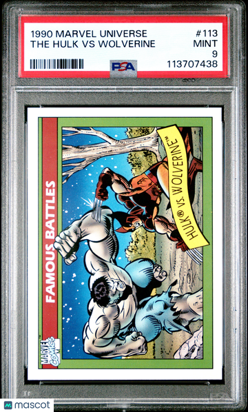 1990 Marvel Universe The Hulk VS Wolverine #113 PSA 9