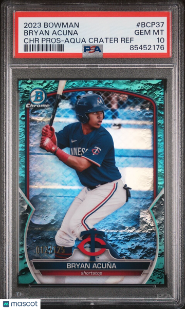2023 Bowman Chrome Bryan Acuna #BCP37 Chrome Rookie PSA 10
