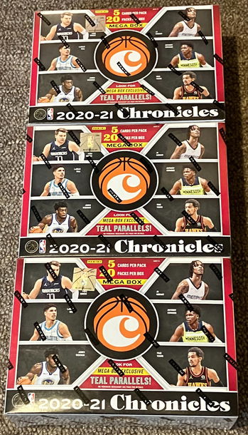 2020-21 Panini Chronicles Basketball Mega Box Lot of 3 New/Sealed