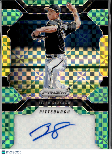 Tyler Glasnow 2017 Panini Prizm Auto Green Shimmer /20 Pittsburgh Pirates