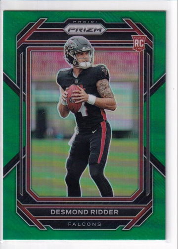 2022 Panini Prizm Football Desmond Ridder Green Prizm Rookie 302