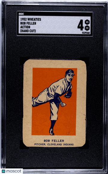 1952 Wheaties Bob Feller Action (Hand Cut) SGC 4