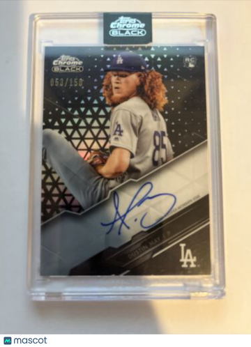 2020 Topps Chrome Black - Chrome Black Autographs - Refractor Dustin May #CBA-DM Rookie