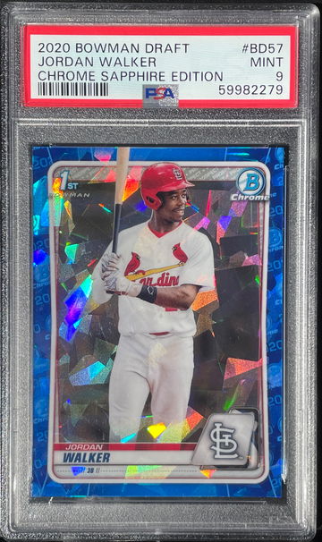 Jordan Walker 2020 Bowman Chrome Sapphire PSA 9