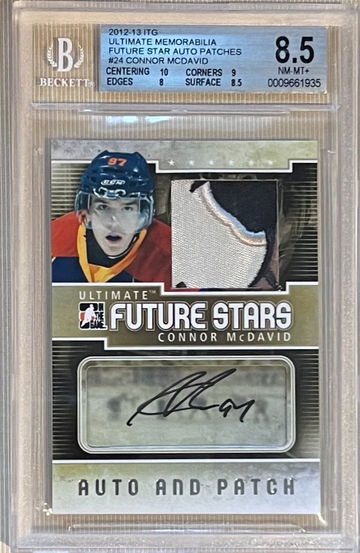 CENTERED 2012-13 ITG Ultimate Future Stars Connor McDavid /24 Auto Patch BGS