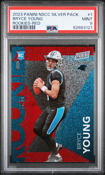 2023 PANINI NATIONAL SILVER PACKS BRYCE YOUNG #/99 RED #1 RC ROOKIES PSA 9