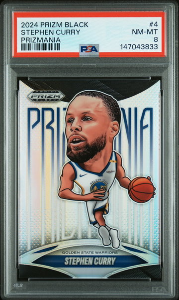 2024 Panini Prizm Black Prizmania Stephen Curry #4 PSA 8