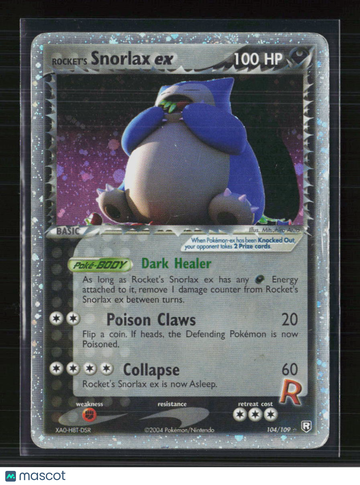 2004 EX Team Rocket Returns Rocket's Snorlax EX Holo Rare #104/109