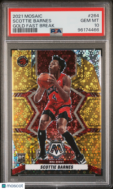 2021 Panini Mosaic Scottie Barnes #264 Gold Fast Break PSA 10