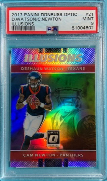 2017 Donruss Optic Illusions Prizm 21 Deshaun Watson Rookie Card RC PSA 9 Mint