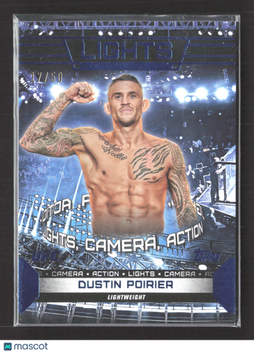 2024 Topps UFC Lights Camera Action Dustin Poirier #LTS-16 Blue 17/50