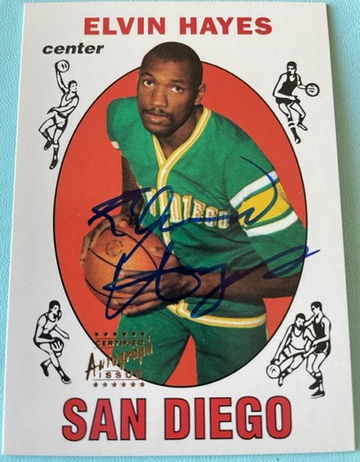 1996 Topps 1969 Reprint Elvin Hayes Signed On Card Auto