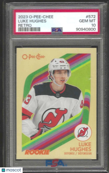 2023 Upper Deck O-Pee-Chee Luke Hughes #572 Retro PSA 10