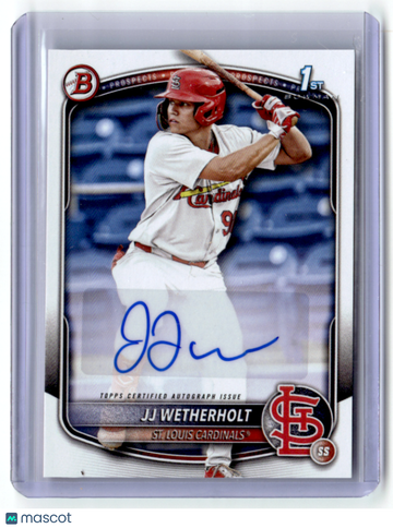 JJ Wetherholt 2025 Bowman Prospects 1st Bowman Auto Topps Certified Autograph Issue 1st Bowman Topps #BPA-JW