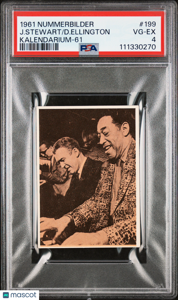 1961 Nummerbilder Kalendarium-61 DUKE ELLINGTON JIMMY STEWART #199 PSA 4