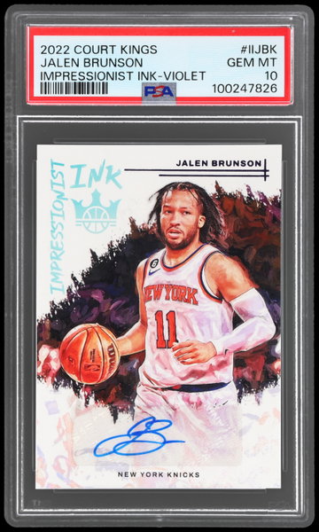 2022 Panini Court Kings Jalen Brunson Impressionist Ink Violet PSA 10
