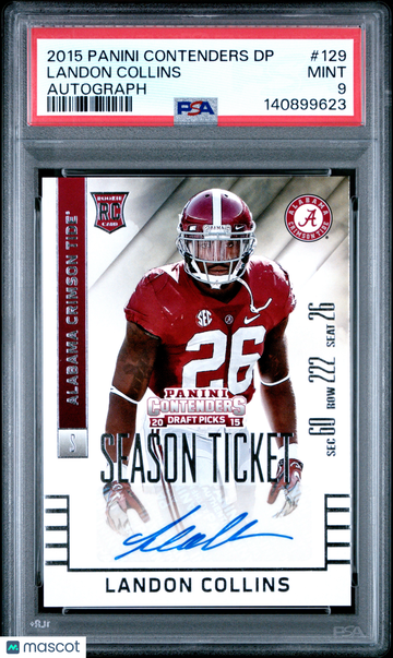 2015 Panini Contenders Draft Picks Landon Collins #129 Autograph Rookie PSA 9