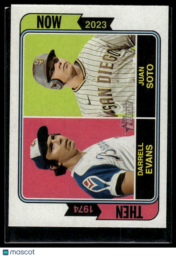 2023 Topps Heritage Darrell Evans / Juan Soto #TAN-5 Then and Now