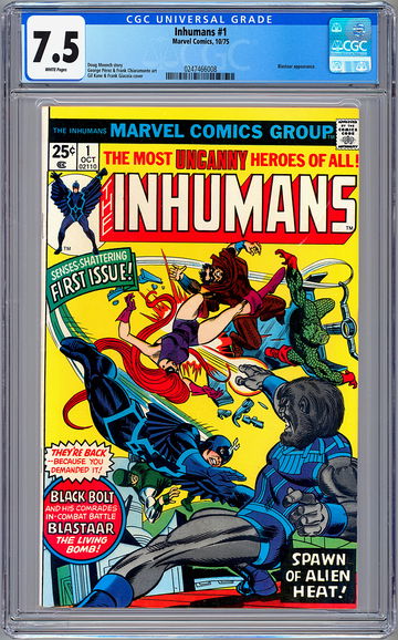 INHUMANS #1 CGC 7.5 BLACK BOLT AGENTS OF SHIELD PEREZ ART KANE GIACOIA CVR 1975