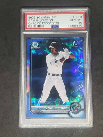 2022 Bowman Sapphire Khalil Watson Chrome Prospect #BCP3 PSA 10 