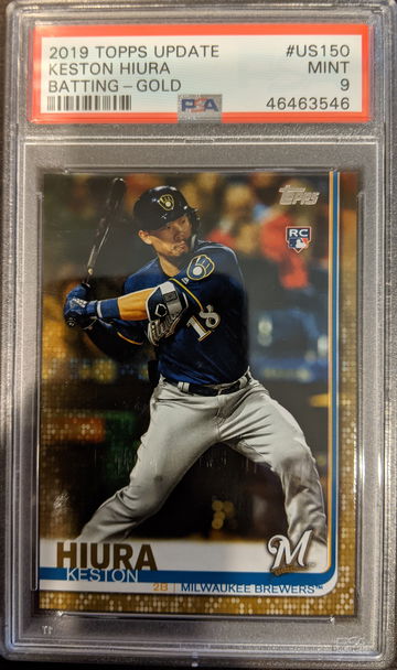 2019 Topps Update #US150 Keston Hiura Gold PSA 9