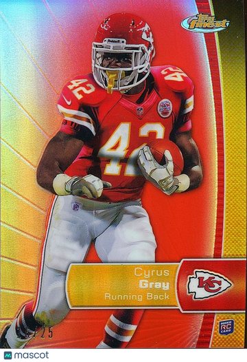 2012 Topps Finest Cyrus Gray Red Refractor Rookie